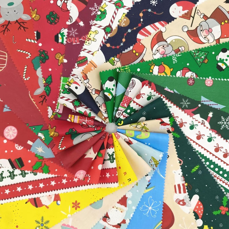ADAIER 40Pcs Cotton Christmas Jelly Roll Fabric Strips - 2.5×19.6 Inch Pre-Cut Quilting Bundles for Sewing, Patchwork | DIY Cushions, Table Runners, Christmas Home Decor - Image 2